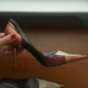 Snake and Gator print heels